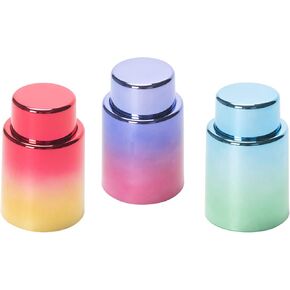 Cork Pops Reflective Ombre Acrylic 2.75 Inch Silicone Seal Vacuum Wine Bottle Stopper Set Of 3
