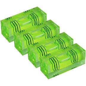 High precision mini level bubble, mini level bubble, three line level ball, level ruler, household level (40 * 15 * 15mm green 4PCS)