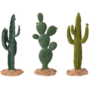 Luxshiny 3pcs Green Simulated Cactus Artificial Sand Decor Faux Succulent Decor Fake Cacti Plants Figurine Table Ornament Centerpieces for Home Office