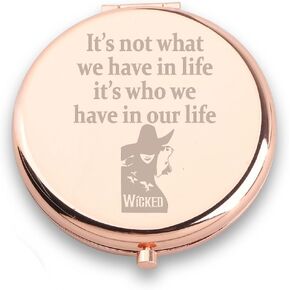 WUSUANED Wicked Musical Makeup Mirror Musical Theater Inspired Mirror Wicked Fan Gift Glinda Gift Evil Witch Gift (Wicked Musical Mirror)