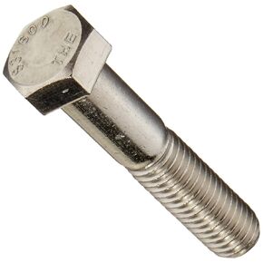 Small Parts 316 Stainless Steel Hex Bolt, Plain Finish, Hex Head, External Hex Drive, Meets ASME B18.2.1, 4-1/2" Length, Partially Threaded, 1/2"-13 UNC Threads
