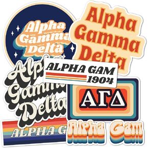 Desert Cactus Alpha Gamma Delta 70's Themed Sticker Sheet Decal Laptop Water Bottle Car Gam (70's Sheet)