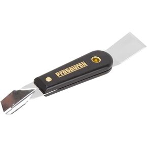 Edward Tools ProSource 2-in-1 Glazing Tool - Multi Use Tool for Scraping & Applying Push Style Glaziers Points - Polished High Carbon Steel - Solvent Proof Nylon Handle - 7 1/2" Long