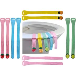 Toilet Seat Lifter, 10 Pcs Silicone Handle, Bathroom Toilet Accessories, Home, Office, Hotel, Yellow, Pink, Blue