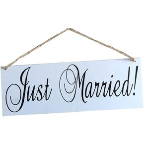 Wooden JUST MARRIED Hanging Sign Wedding Hanging Board