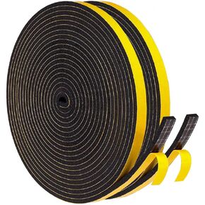Weather Stripping Door Seal Strip Strong Adhesive Foam Insulation Tape Tape Gasket for Door and Windows (White, 1/2 in x 1/2 in x 13Ft)