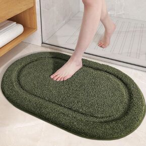 Color&Geometry Green Bathroom Rugs, Non Slip, Absorbent, Soft, Washable, Thick Bath Mat, 16"x24" Small Bath Rug Bath Mats for Bathroom Floor, Shower, Sink, Vanity