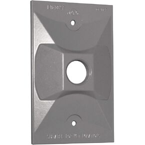 Sigma Electric 14371 1/2-inch 1 Hole 1-Gang Rectangular Lamp Holder Cover, Grey , Gray