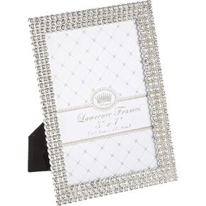 Lawrence Frames 5x7 Juliet Silver Metal Crystals Picture Frame, Gray