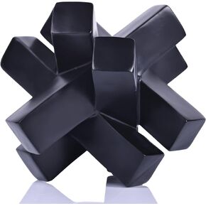 Black Knot Decor, Modern Geometric Sculpture Black Knot Statue Decor, Black Knick Knacks, Bookshelf Decor, Table Decor, Black Accents Decor, Objects Home Decor Modern for Living Room, Bedroom, Office