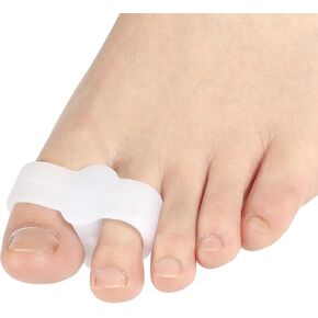 4 PCS Toe Spacers for Hammer Toe, Bunion Corrector Gel Separators Straightener Pain Relief and Overlapping Toe Pads (White+Transparent)
