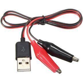 Power Supply Alligator Test Clips Clamp USB Male Connector Adapter Cable BBC