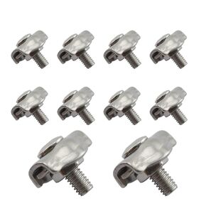 Aifeier ET 10 PCS 1/16 Inch M2 Wire Rope Clips Single Bolt 304 Stainless Steel Cable Clamps