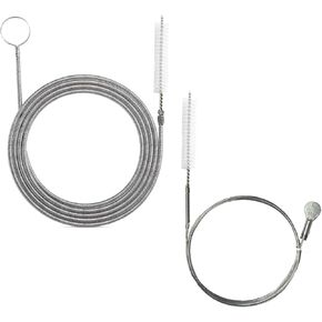 2-Pack Flexible Long Pipe Cleaners, Slim Tube Cleaning Brush with Stainless Steel Cpap Hose, Long Straw Brush for Home Kitchen, Fish Tank, Water Pump Accessories (61"+40")