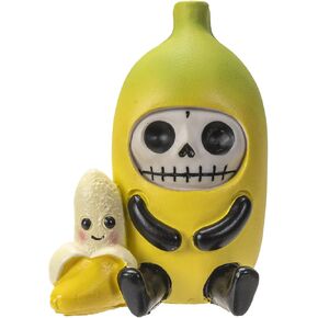 Na Na Skull face Character in a Banana Costume Collectible Decorative Skeleton Figurine