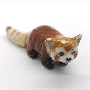 ZOOCRAFT Red Panda Figurine Ceramic Animal Craft Miniature Collectible Porcelain Personalized Gift, Brown