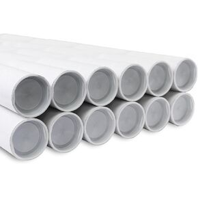 MagicWater Supply Mailing Tube - 1.5 in x 18 in - White - 12 Pack - for Shipping and Storage of Posters, Arts, Crafts, and Documents