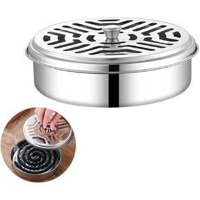 Mosquito Coil Holder, Mosquito Coil Incense Burner with Cover for Outdoor use, Camping,Patio, Deck, Hiking
