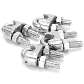 Wire Rope Clips, 9/16 Inch M14 Stainless Steel Wire Rope Cable Clip Clamp U Bolt Saddle Fastener, 4 Pack