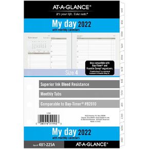 2022 Daily & Monthly Planner Refill by AT-A-GLANCE, 92010 Day-Timer, 5-1/2" x 8-1/2", Size 4, Two Page per Day (481-225A) in Saudi Arabia
