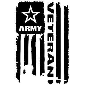 Army Veteran Distressed Flag NOK Decal Vinyl Sticker |Cars Trucks Vans Walls Laptop|Black|5.5 x 3.5 in|NOK1358