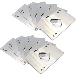 FGen 12PCS Spades A Bottle Opener Creative Poker Shaped Stainless Steel Opener Bottler Beer Starter Suitable For Wallet