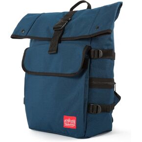 Manhattan Portage Silvercup Backpack (Black) With Roll Top Closure Water Resistant Coating 1000D Cordura