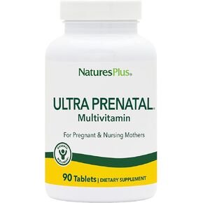 NaturesPlus Ultra Prenatal Multivitamin - 800 mcg Folate, 90 Vegetarian Tablets - Prenatal Supplement with Iron, Iodine, Calcium & B-Complex Vitamins - Gluten-Free - 45 Servings