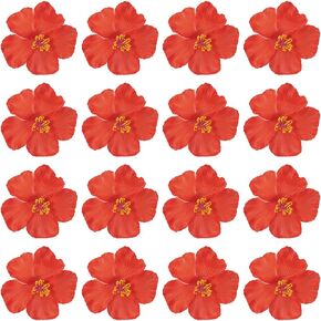 PATIKIL Hawaiian Hibiscus Flowers, 16 Pack Artificial Flowers Hair Clip DIY Foam Hibiscus Flower for Tabletop Decoration Party Favors Supplies, Yellow