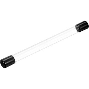 PATIKIL Clear Rigid Tube Round Plastic Tubing with Black Rubber Caps Polycarbonate Water Pipe, 305mm/ 12 Inch Length, 14mmx15mm/0.55"x0.6", 1 Set