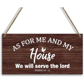 As for Me and My House We Will Serve The Lord Bible Verse Wall Decor Wood Hanging Sign Plaque, Christian Home Decor Housewarming Gift New Home, Religion Scripture Jesus Wall Art for Living Room -25