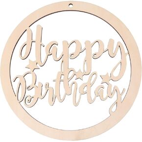 Amosfun Happy Birthday Wooden Sign Letters Wall Decorations Vintage Rustic Birthday Hanging Ornament