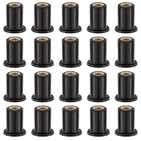 20Pcs M4 Neoprene Well Nuts Neoprene Expansion Brass Nuts Rubber Expansion Brass Copper Bolts Well Nut Windshield Fairing Fasteners Nuts for Kayak Motorcycle Boat