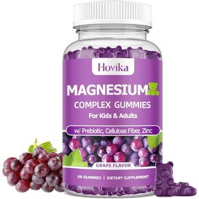 Magnesium Complex Gummies- Calm Chewable Gummies for Kids & Adults- Magnesium Glycinate, Citrate Supplement-w/Prebiotic, Zinc- Support Calm Stress Relief, Immunity & Digestive Health, 60 Gummies