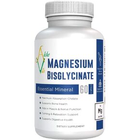 AlcheVita Magnesium BisGlycinate 200mg - Essential Mineral (60 Capsules) | Supports Relaxation, Muscle Cramps, Bone Health, Tension and Stress Relief in Easy Digestion Formula