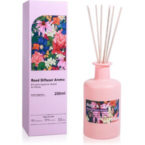 Reed Diffuser Set - Tuberose Essential Oil, 200ml/6.8fl oz Orange Blossom Floral Aroma Scented Oil, Sandalwood Aroma Aromatherapy, Home Fragrance with Rattan Sticks for Room Decor