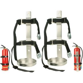 Fire Extinguisher Mount,Stainless Steel,Wall Hanging Bracket,Fire Extinguisher Holder for Home, Car, RV, Truck, for 5-Pound Fire Extinguisher 2 Pcs