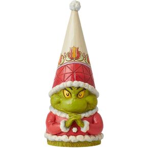 Enesco Dr. Seuss Grinch by Jim Shore Santa Grinch Gnome Folded Hands Figurine, Resin Hand Painted Crafted Collectible Christmas Figurines Home Decor Sculpture Shelf Statue Gift, 6.89 Inch, Multicolor