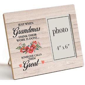 Dumyum Gifts for Great Grandma, Great Grandmother Gifts Wood Photo Frame 8x10 Great Grandmother Picture Frame (Photo 4x6 Inches)