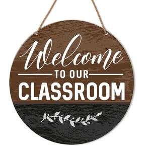 Welcome to Our Classroom Door Sign, High Middle School Classroom Welcome Sign Back to School Teacher Door Hanging Sign Decoration