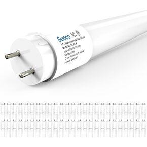 Sunco 50 Pack T8 LED Tubes 4FT Fluorescent Replacement Bypass Ballast or Plug and Play 20W 2400 LM 6000K Daylight Deluxe Ballast Compatible Single Ended or Double Ended Hybrid Type A+B Frosted Lens