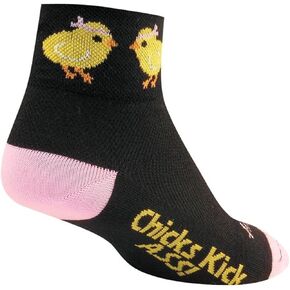 SockGuy, Chick Fu, Crew Sock, Sporty and Stylish, 2 Inches - Small/Medium