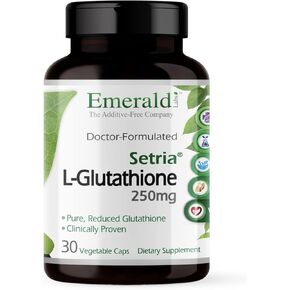 EMERALD LABS Setria L-Glutathione - Powerful Glutathione Supplement - Offers Liver & Immunity Support* - Gluten-Free - 30 Vegetable Capsules