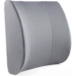 DMI Lumbar Support Pillow for Chair to Assist with Back Support with Removable Washable Cover to Ease Lower Back Pain and Discomfort while Improving Posture, 14 x 13 x 5, Contoured Foam, Premium,Gray
