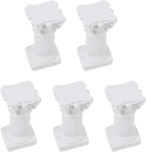 5 قطع بيضاء صغيرة من الراتنج أعمدة رومانية عمود يوناني تمثال قاعدة وصمة العار الديكور الراتنج الفني زخرفة المشهد المشهد الدعائم لحفل زفاف عيد الميلاد المشهد الصغير حوض السمك in Kuwait