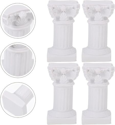 5 قطع بيضاء صغيرة من الراتنج أعمدة رومانية عمود يوناني تمثال قاعدة وصمة العار الديكور الراتنج الفني زخرفة المشهد المشهد الدعائم لحفل زفاف عيد الميلاد المشهد الصغير حوض السمك in Kuwait