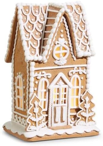 Raz Imports Christmas Lighted Gingerbread House Figurine, 10.5-inch Height, Holiday Decoration, 4416142 in Saudi Arabia