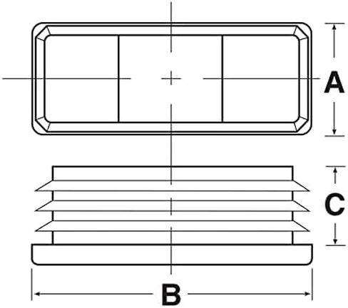 (Pack of 4) 4" x 2" Rectangular Cap Plugs | for 10-14 Ga Steel Tube/Rod (3.73"-3.83" L - 1.73"-1.83" W ID) Fencing Post, Furniture Sliding Guides | Fitness Equipment Finishing Inserts Plug | by SB in Kuwait