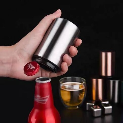 Premium Beer Bottle Opener,Automatic Bottle Openers, Stainless Steel Push Down Beer Opener, No Damage to Bottle Cap with Magnet,Portable Pop the Top Bottle Opener for Home Bars Camping Party (Rainbow) in Saudi Arabia