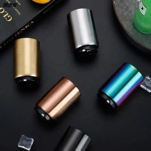 Premium Beer Bottle Opener,Automatic Bottle Openers, Stainless Steel Push Down Beer Opener, No Damage to Bottle Cap with Magnet,Portable Pop the Top Bottle Opener for Home Bars Camping Party (Rainbow) in Saudi Arabia